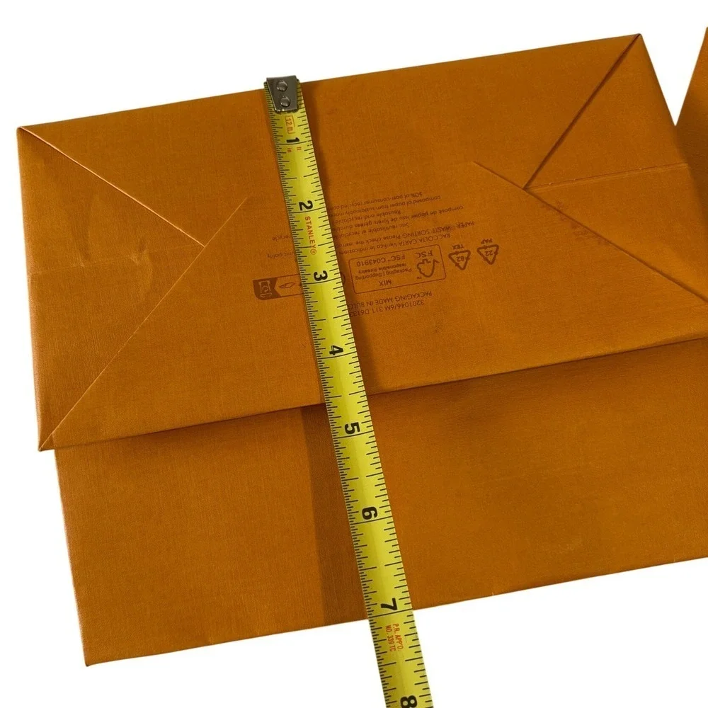 Louis Vuitton Small Orange Paper Shopping Gift Bag and Empty Card Holder